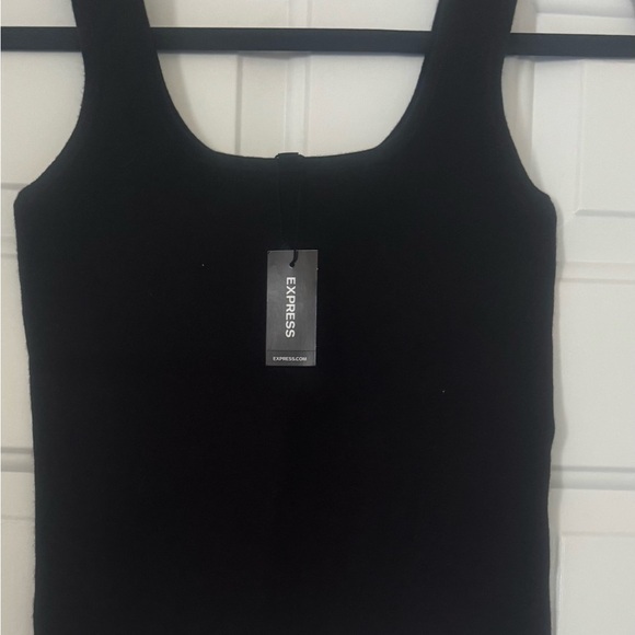 Express Black Ribbed Tank Top - Picture 2 of 6